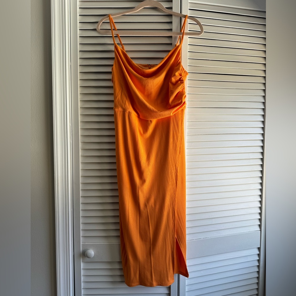 Ribbed orange slip dress. Beautiful and light!